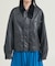 フェード加工 コーデュロイ襟 レザレットブルゾン