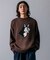 リラックスフィット ドッグモチーフ ローゲージ ジャガード クルーネックニット / ハスキー 【限定展開】