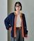 パッチワーク ケーブル 配色ニットカーディガン