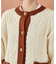 パッチワーク ケーブル 配色ニットカーディガン