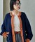 ＜新色追加＞パッチワーク ケーブル 配色ニットカーディガン