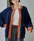 ＜新色追加＞パッチワーク ケーブル 配色ニットカーディガン