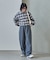 オンブレ チェックシャツ