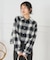 オンブレ チェックシャツ