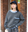 配色 ポケット付きニット