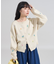 花刺繍 クルーニットカーデ