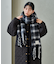 カシミヤ入り チェックボリュームマフラー