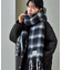 カシミヤ入り チェックボリュームマフラー
