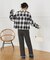 配色 裾フリル ニット イージーパンツ