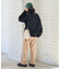 配色 裾フリル ニット イージーパンツ