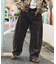 ワイドシルエット ブリーチ加工 カーブ コーデュロイパンツ