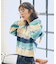 ミックスボーダー ニットパーカー