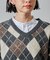 アーガイルVネックニット