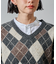 アーガイルVネックニット