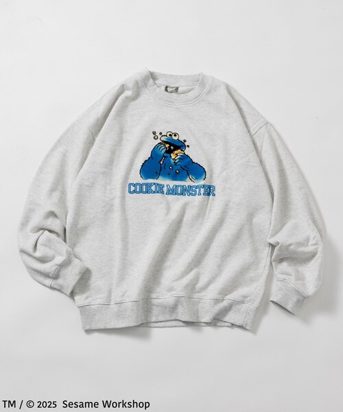 n*0様 モンスタースウェット モンスタープリント 80s USA製 フロッキー SESAME STREET / セサミストリート クッキーモンスター フロッキー