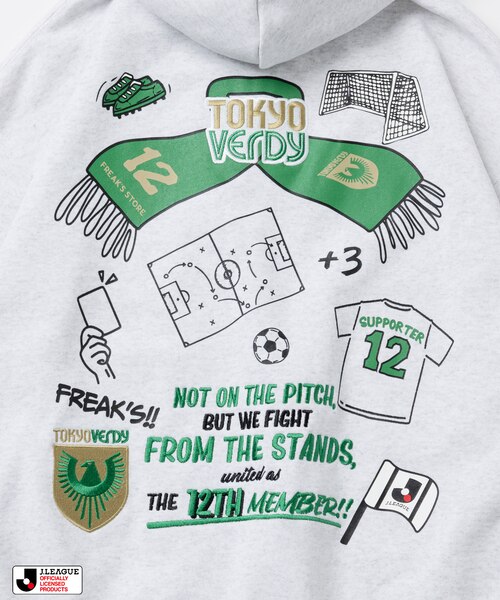 J.LEAGUE × FREAK'S STORE 別注SUPPORTERS ZIP HOODIE【東京ヴェルディ