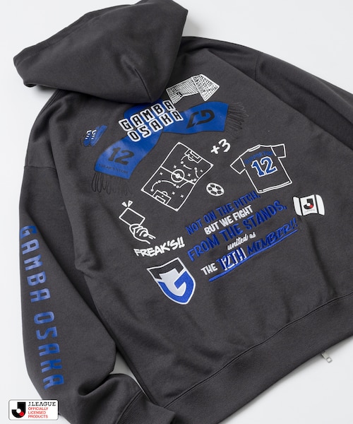 J.LEAGUE × FREAK'S STORE 別注SUPPORTERS ZIP HOODIE【ガンバ大阪