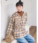 フード付き チェックシャツ チュニック
