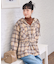 フード付き チェックシャツ チュニック