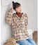フード付き チェックシャツ チュニック
