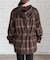 フード付き チェックシャツ チュニック