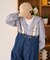 別注 サスペンダー付き ビッグ 2タック デニムパンツ＜セットアップ対応＞