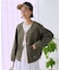 別注 ノーカラーＶネックジャケット＜セットアップ対応＞