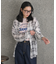 オンブレ シアー チェックシャツ