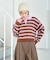 ポロ襟 ボーダー ショートニット