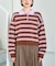 ポロ襟 ボーダー ショートニット
