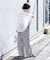 プリーツ プリントパンツ