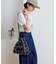 別注 配色ステッチ フラワー刺繍ショルダーバッグ