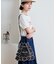 別注 配色ステッチ フラワー刺繍ショルダーバッグ