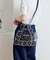 別注 配色ステッチ フラワー刺繍ショルダーバッグ