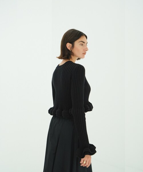 W FACE SHORT FRILLED KNIT TOPS|フリークスストアの通販|&mall W FACE SHORT FRILLED KNIT TOPS|フリークスストアの通販|&mall