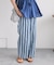 インド ストライププリント イージーパンツ