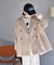 配色 ショート トレンチコート/ミニ フレアコート