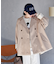 配色 ショート トレンチコート/ミニ フレアコート