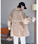 配色 ショート トレンチコート/ミニ フレアコート