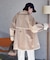 配色 ショート トレンチコート/ミニ フレアコート