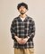 先染めオンブレチェック シアーシャツ リラックスフィット