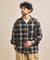 先染めオンブレチェック シアーシャツ リラックスフィット