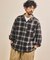 先染めオンブレチェック シアーシャツ リラックスフィット