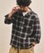 先染めオンブレチェック シアーシャツ リラックスフィット