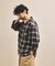 先染めオンブレチェック シアーシャツ リラックスフィット