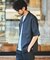 LINEN COTTON OPEN COLLAR SS SHIRT