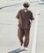 LINEN COTTON OPEN COLLAR SS SHIRT