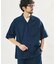 LINEN COTTON OPEN COLLAR SS SHIRT