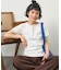 Wフェイス 配色 ヘンリーネックTシャツ
