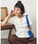 Wフェイス 配色 ヘンリーネックTシャツ